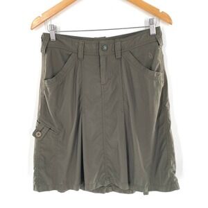 The North Face Olive Green Cargo Skort Women Sz 4 Outdoor Hiking Adventure Skirt